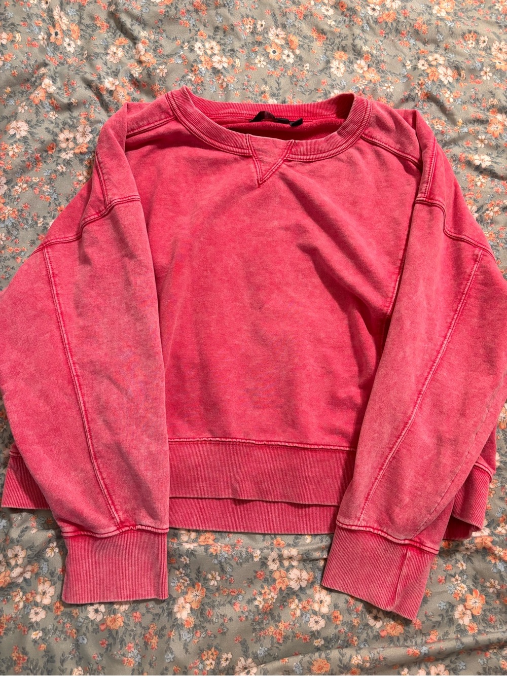 Women's Washed Pink Crewneck Sweatshirt